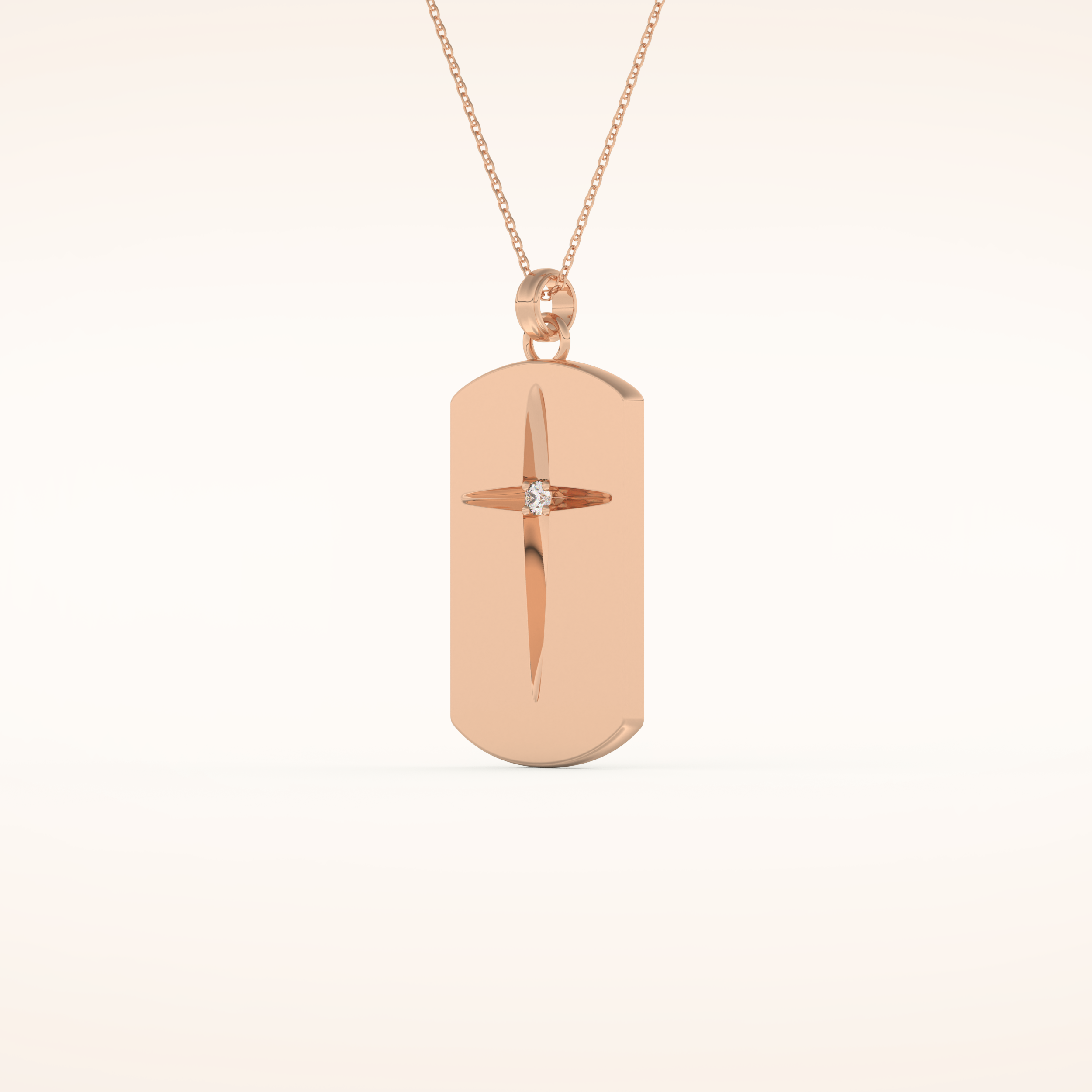 0.6 TCW Round Cut Moissanite Cross Bar Necklace