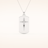 0.6 TCW Round Cut Moissanite Cross Bar Necklace
