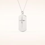 0.6 TCW Round Cut Moissanite Cross Bar Necklace