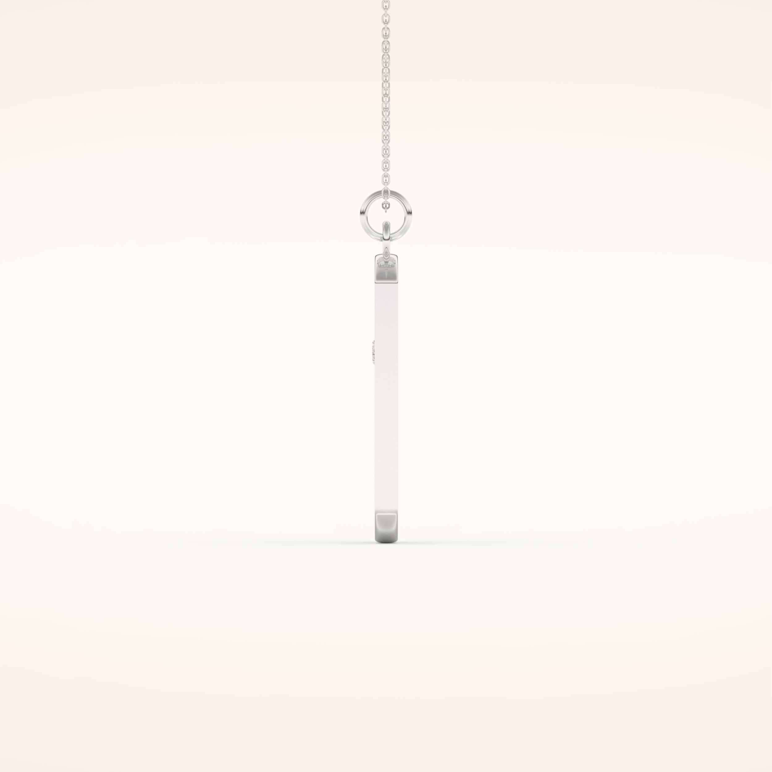 0.6 TCW Round Cut Moissanite Cross Bar Necklace