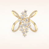 0.645 TCW Round Shaped Moissanite Multi Stone Wedding Band