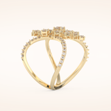 0.645 TCW Round Shaped Moissanite Multi Stone Wedding Band