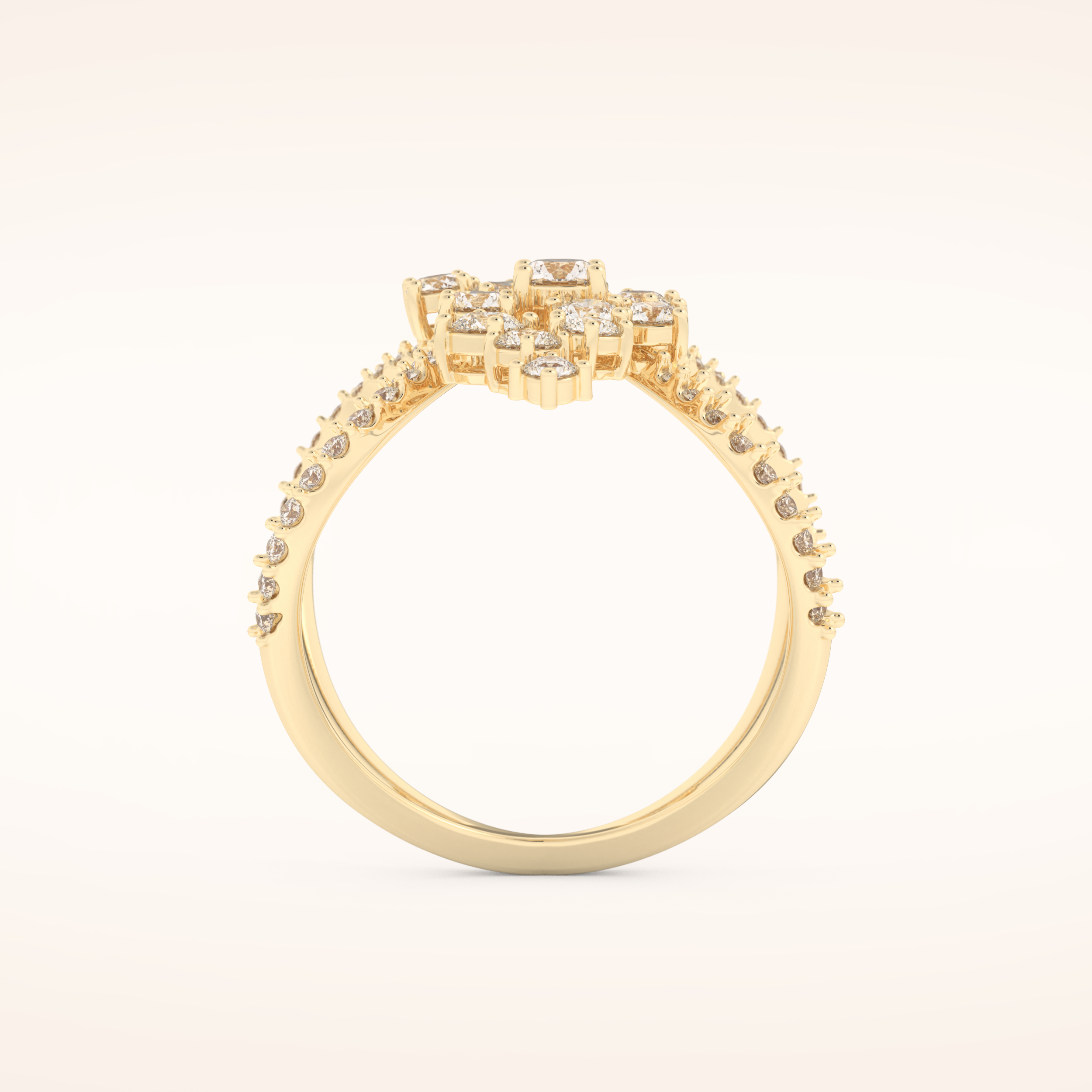 0.645 TCW Round Shaped Moissanite Multi Stone Wedding Band