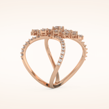 0.645 TCW Round Shaped Moissanite Multi Stone Wedding Band