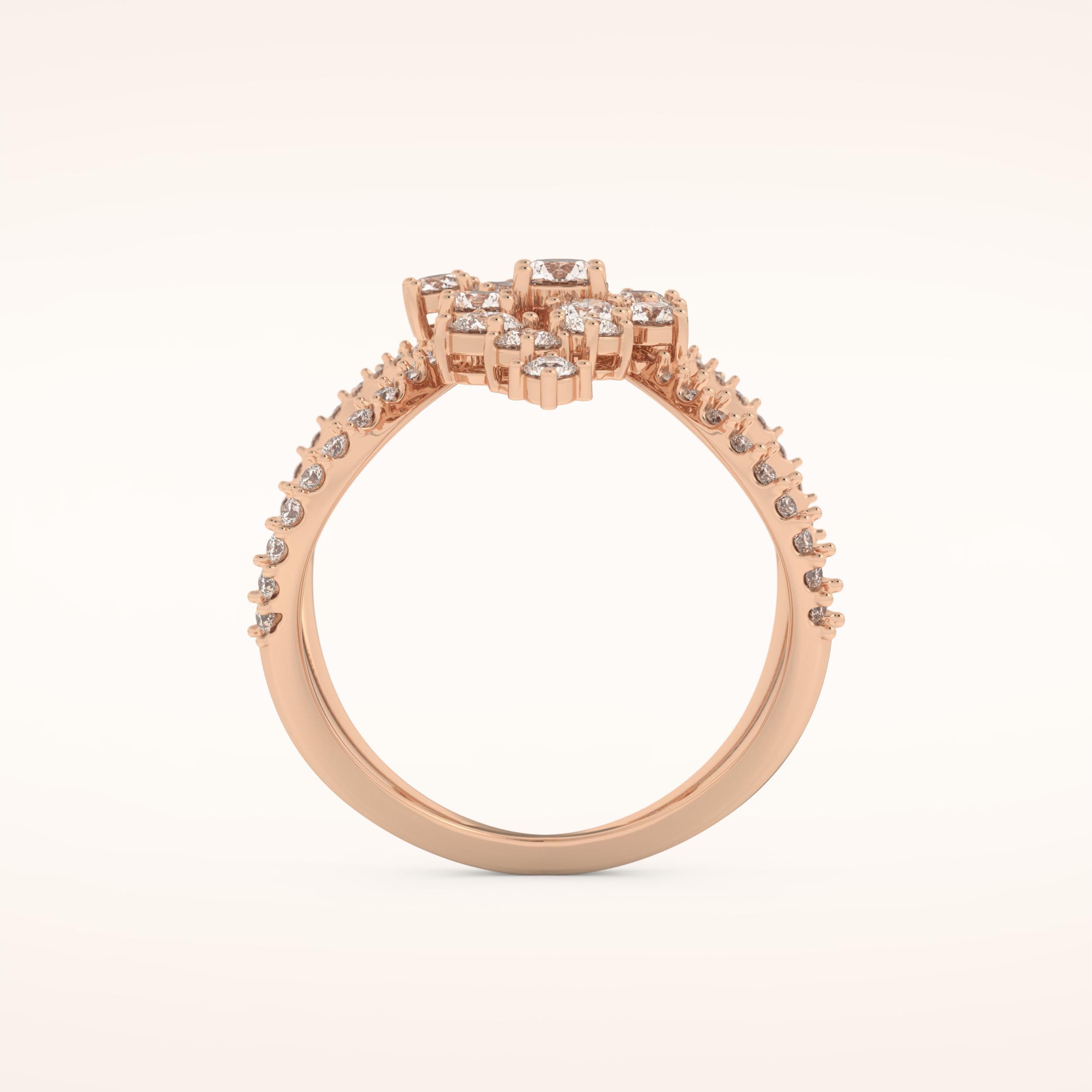 0.645 TCW Round Shaped Moissanite Multi Stone Wedding Band