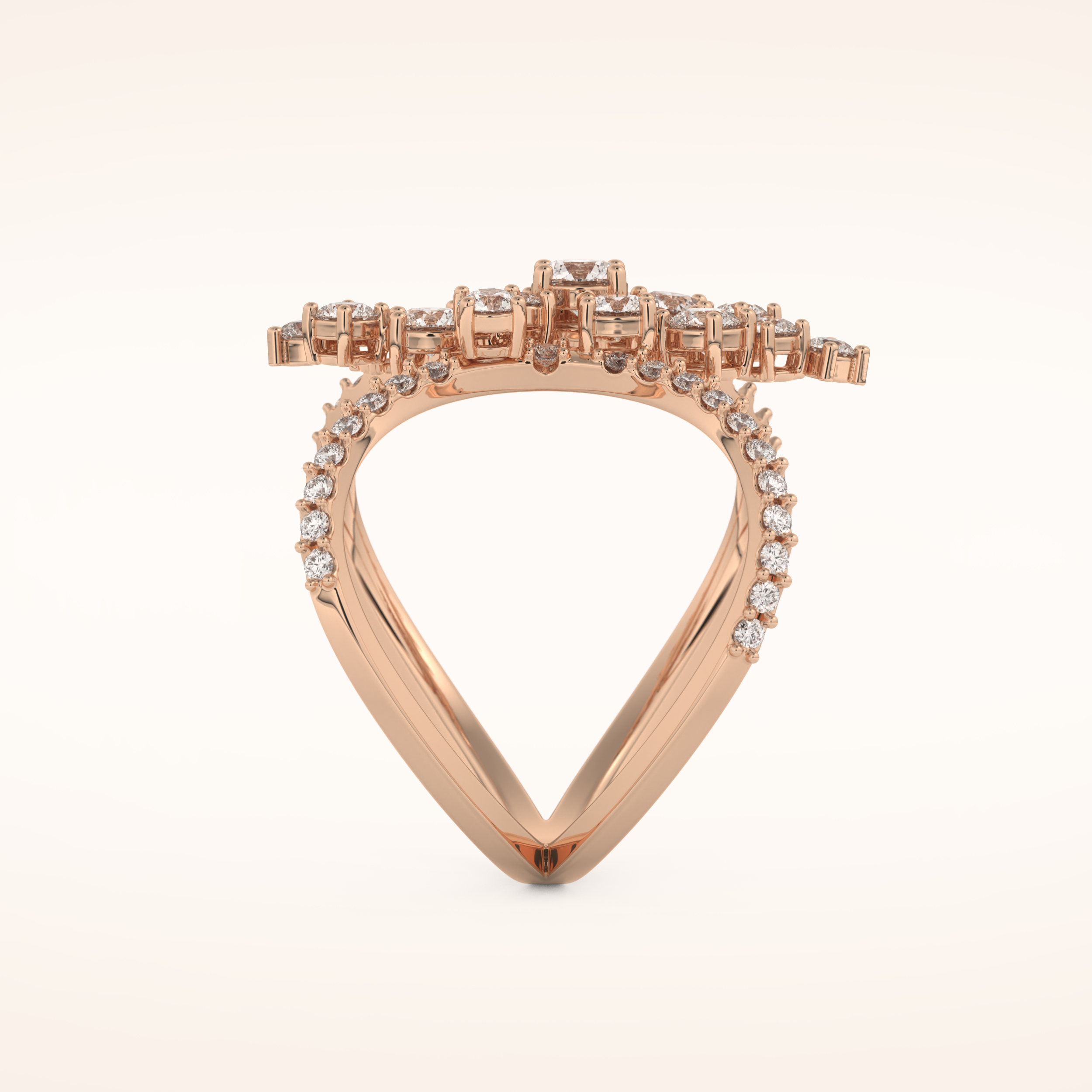 0.645 TCW Round Shaped Moissanite Multi Stone Wedding Band