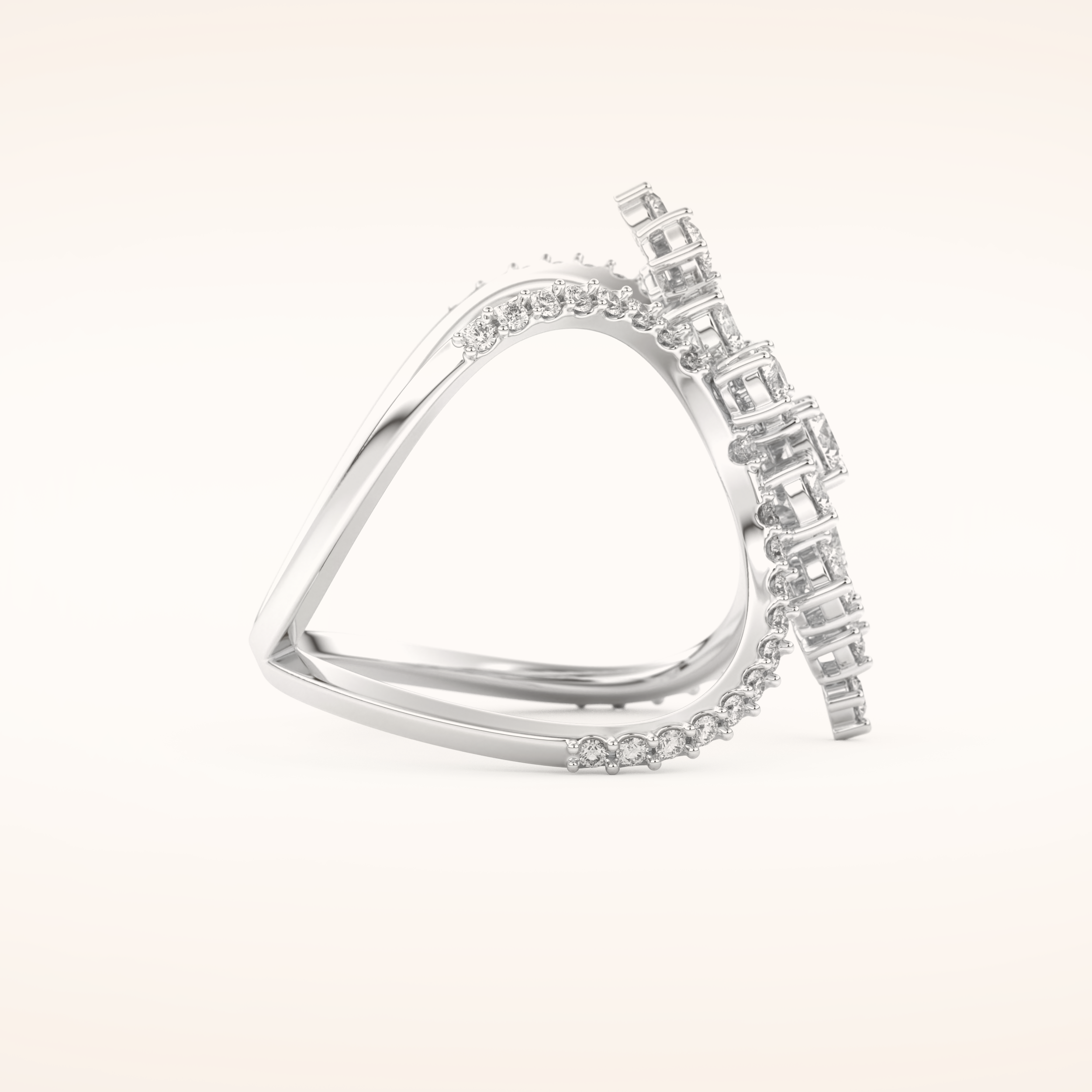 0.645 TCW Round Shaped Moissanite Multi Stone Wedding Band