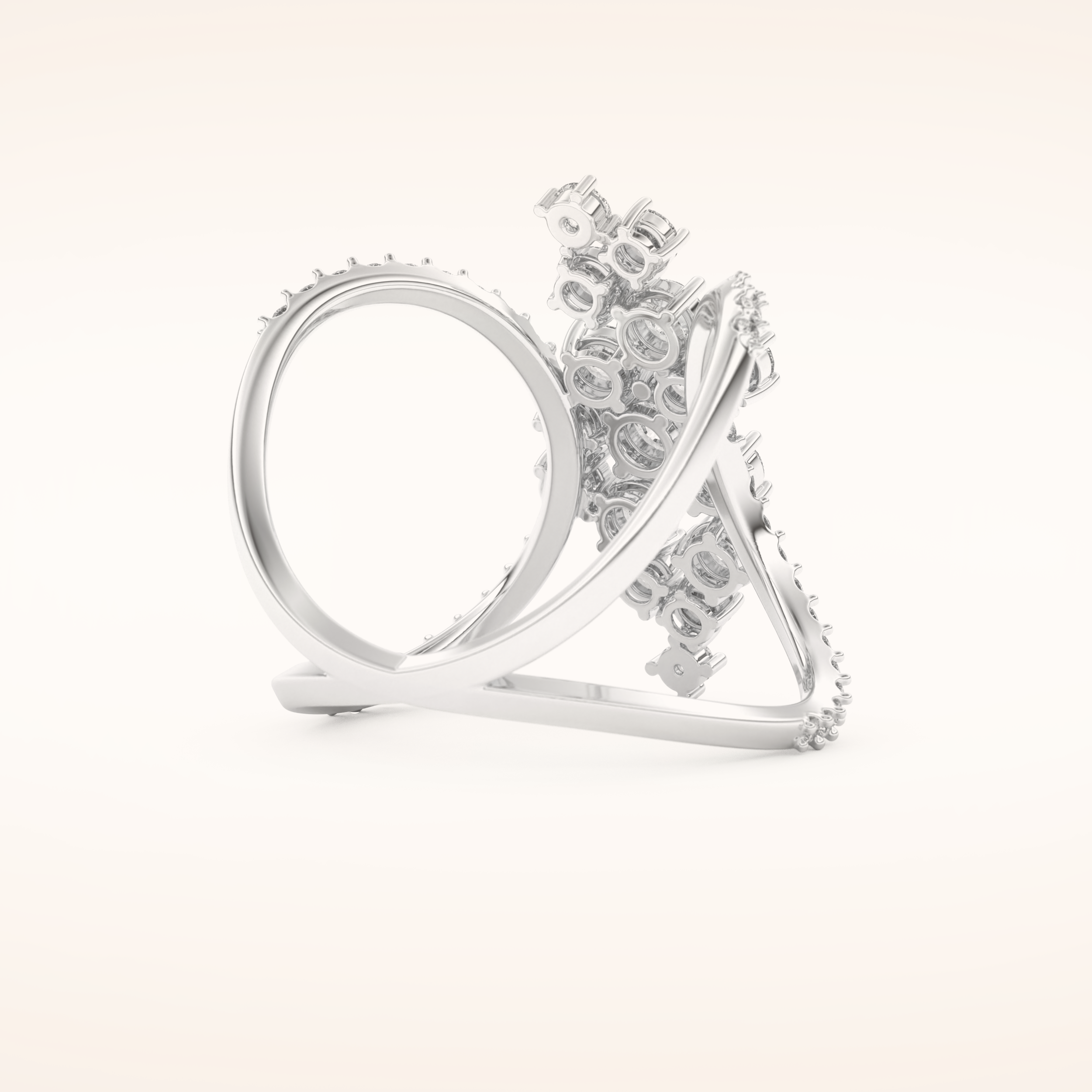 0.645 TCW Round Shaped Moissanite Multi Stone Wedding Band