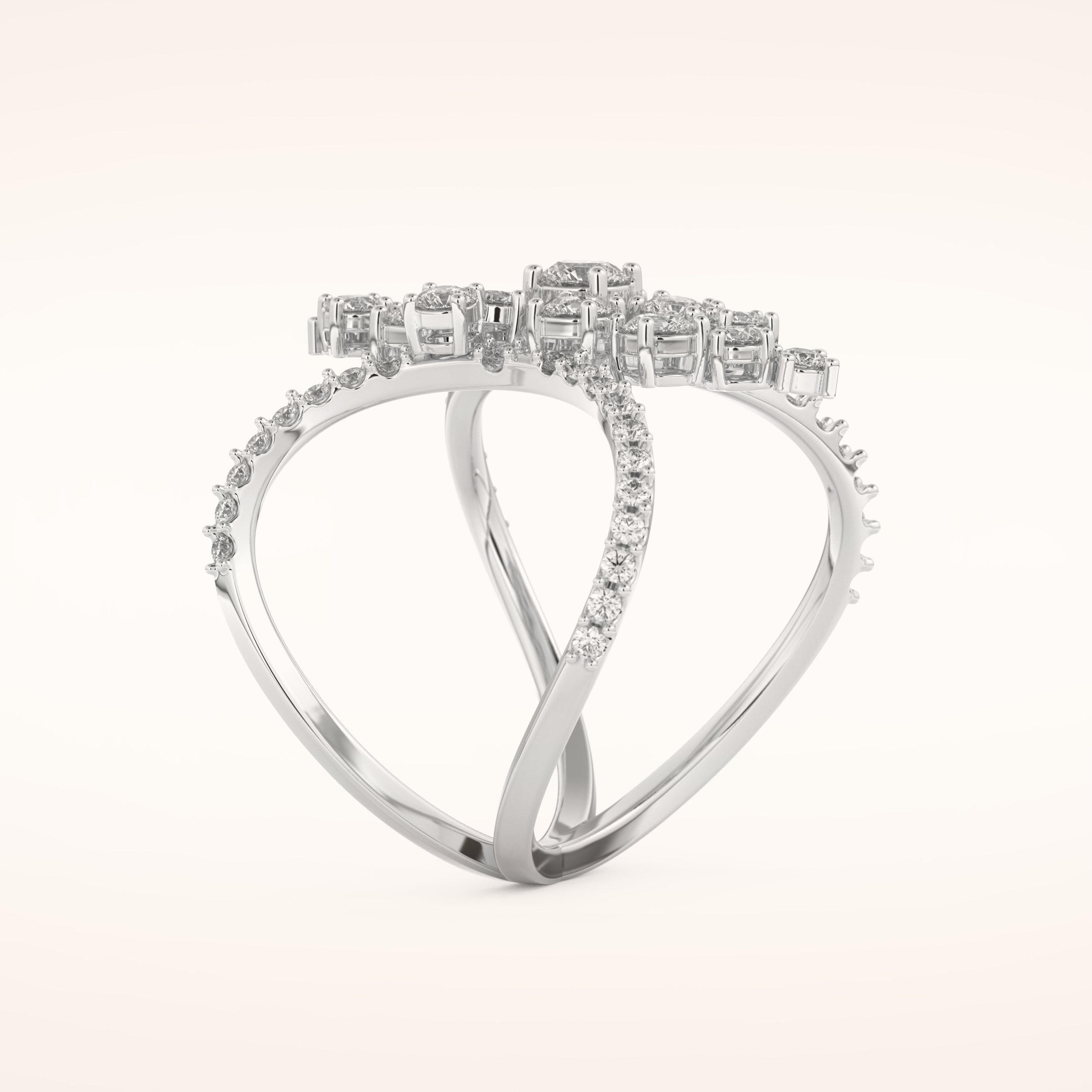 0.645 TCW Round Shaped Moissanite Multi Stone Wedding Band