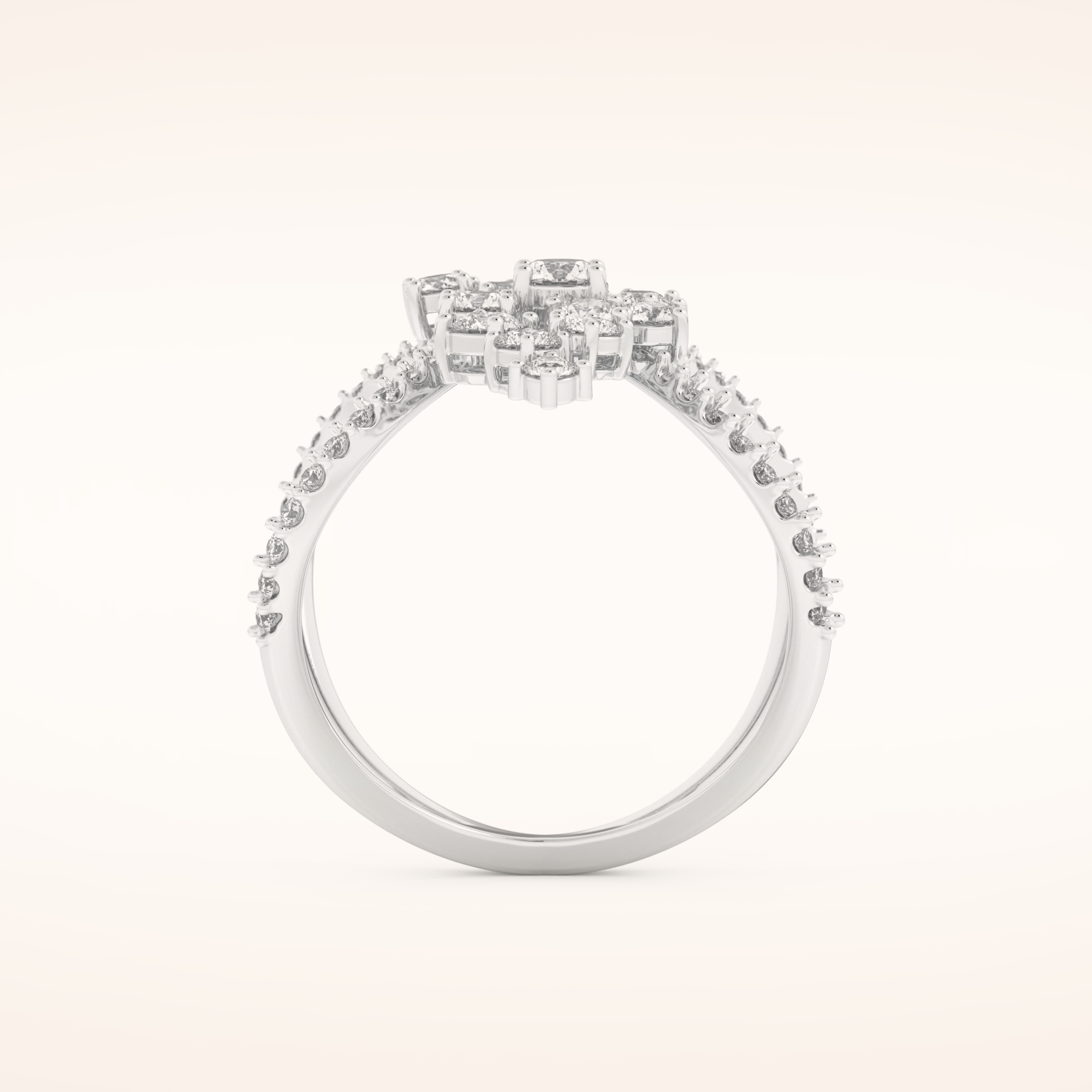 0.645 TCW Round Shaped Moissanite Multi Stone Wedding Band