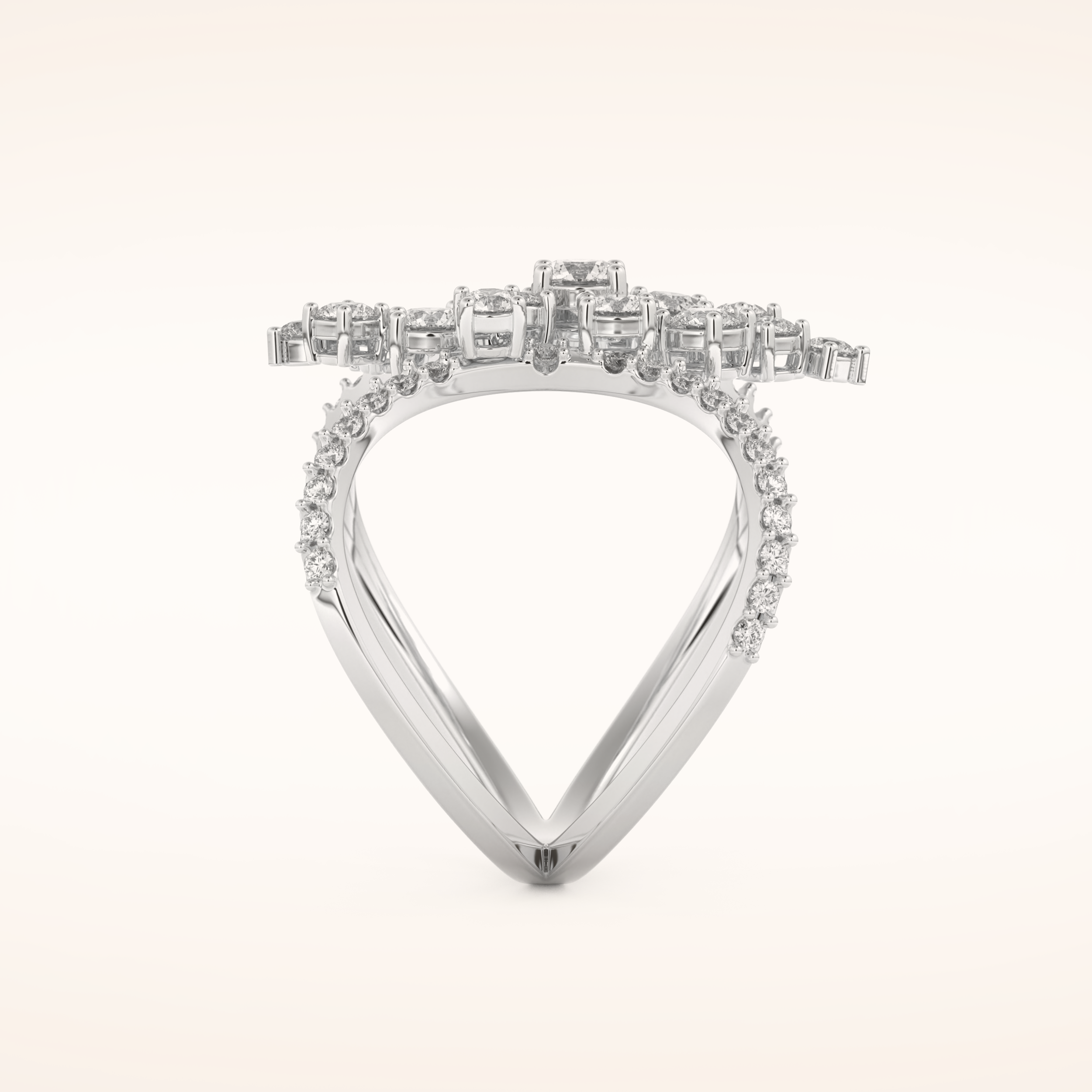 0.645 TCW Round Shaped Moissanite Multi Stone Wedding Band