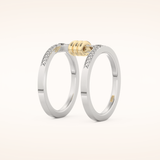 0.361 TCW Round Shaped Moissanite Multi Stone Double Shank Wedding Band