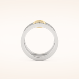 0.361 TCW Round Shaped Moissanite Multi Stone Double Shank Wedding Band