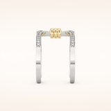0.361 TCW Round Shaped Moissanite Multi Stone Double Shank Wedding Band