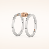 0.361 TCW Round Shaped Moissanite Multi Stone Double Shank Wedding Band
