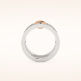 0.361 TCW Round Shaped Moissanite Multi Stone Double Shank Wedding Band