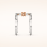 0.361 TCW Round Shaped Moissanite Multi Stone Double Shank Wedding Band
