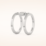 0.361 TCW Round Shaped Moissanite Multi Stone Double Shank Wedding Band