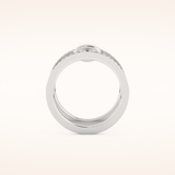 0.361 TCW Round Shaped Moissanite Multi Stone Double Shank Wedding Band