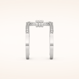 0.361 TCW Round Shaped Moissanite Multi Stone Double Shank Wedding Band