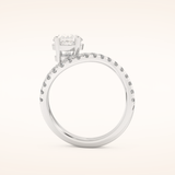 1.74 CT Pear Shaped Pave & Curved Shank Moissanite Engagement Ring