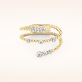 0.35 TCW Round Shaped Moissanite Spiral Wedding Band