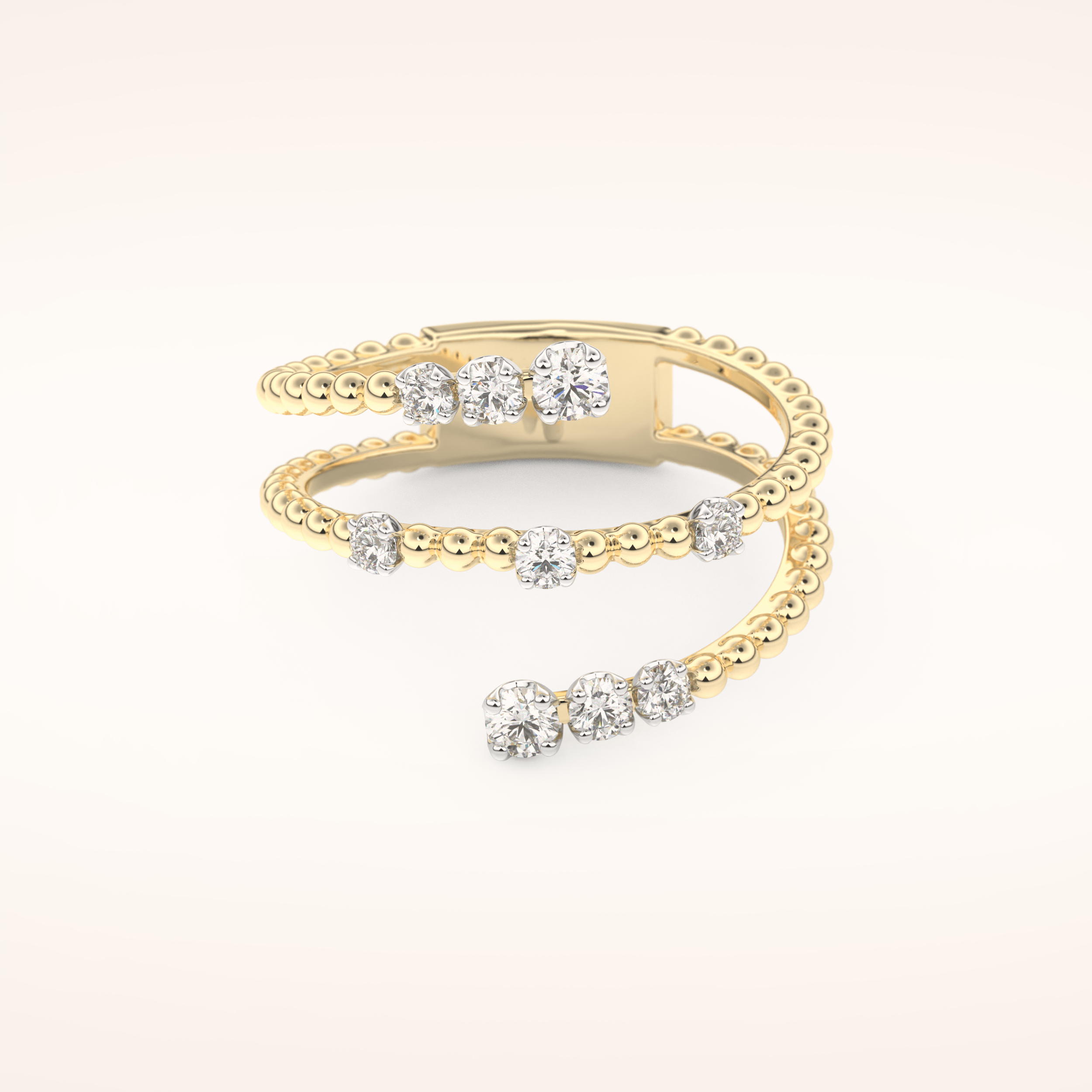 0.35 TCW Round Shaped Moissanite Spiral Wedding Band