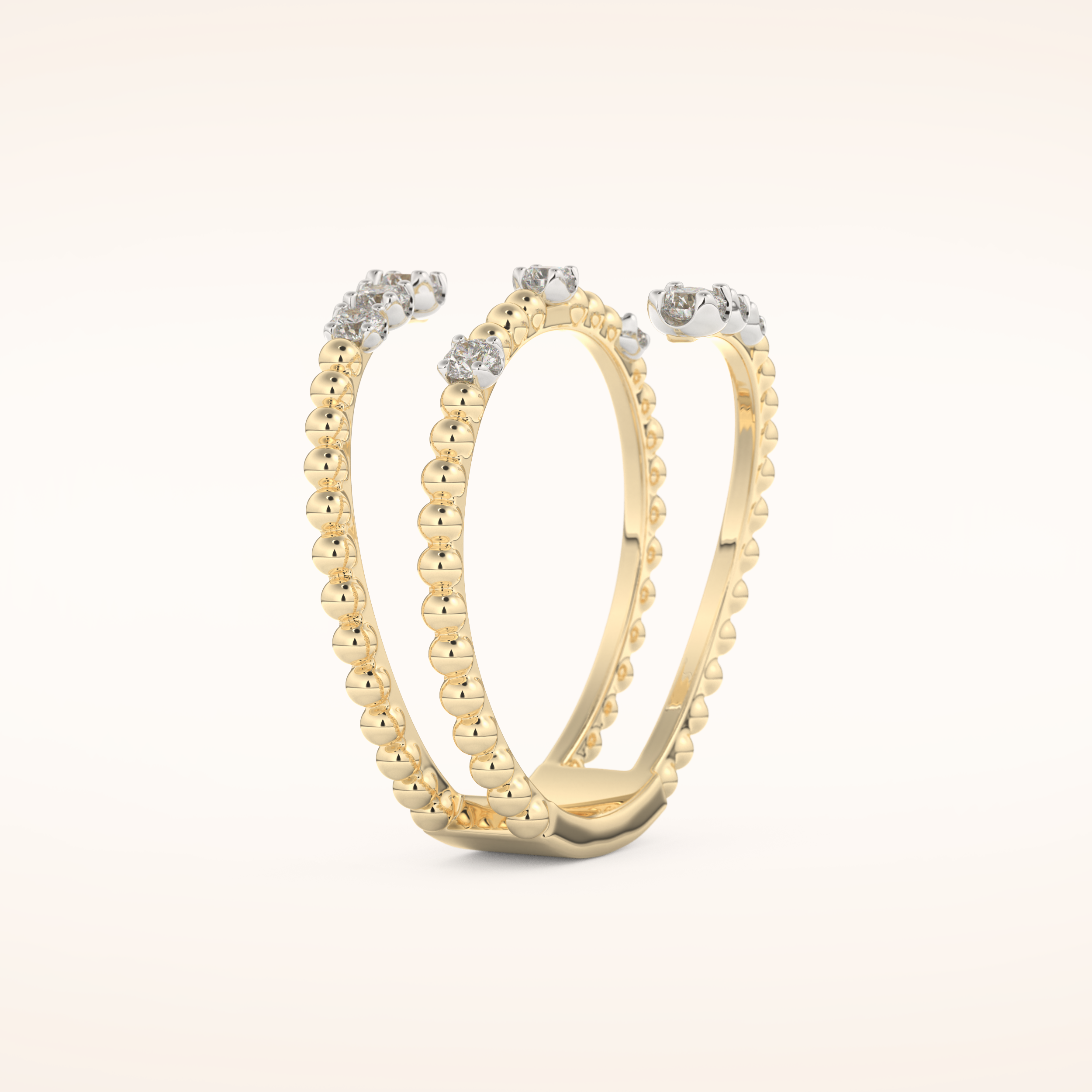 0.35 TCW Round Shaped Moissanite Spiral Wedding Band