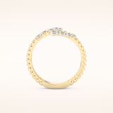 0.35 TCW Round Shaped Moissanite Spiral Wedding Band