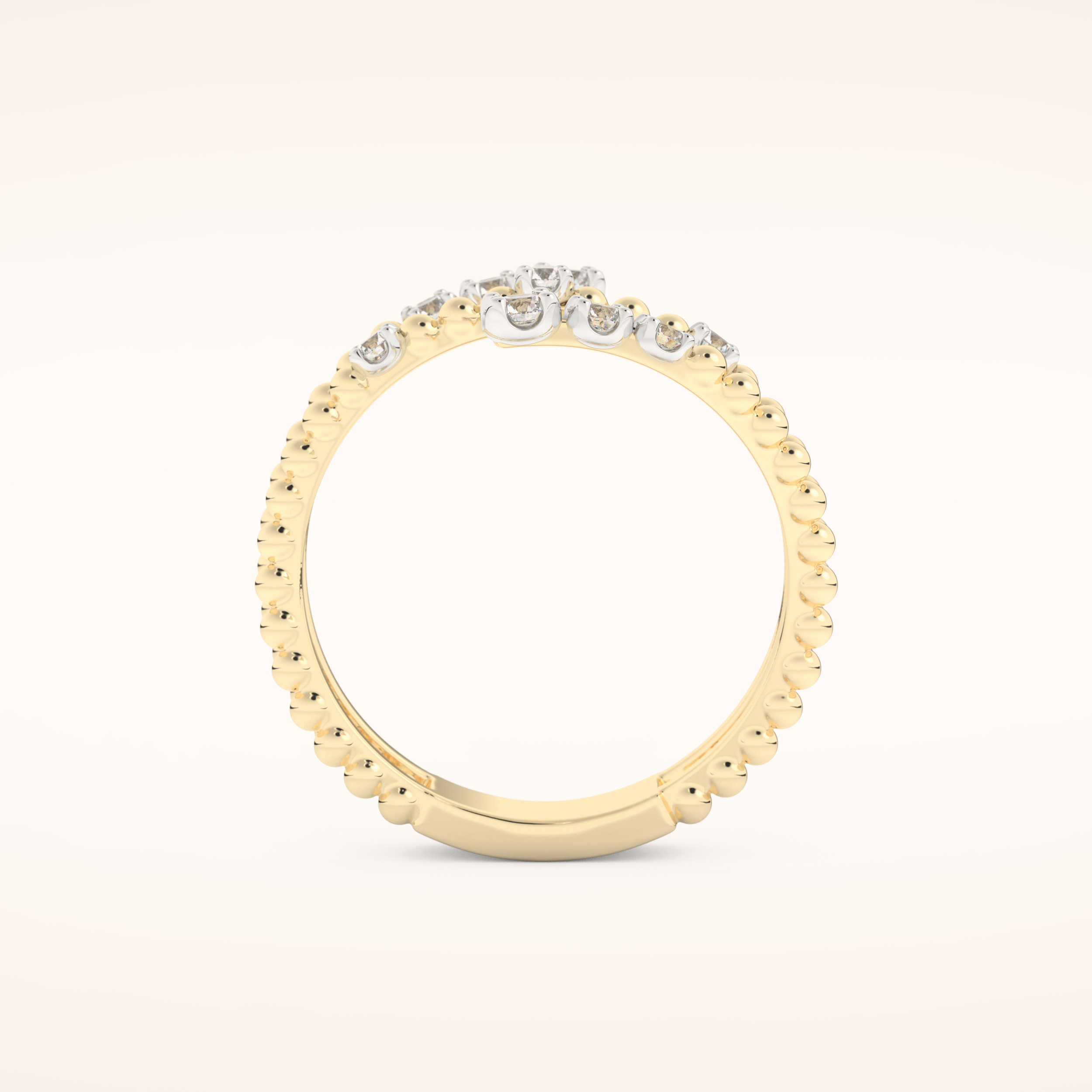0.35 TCW Round Shaped Moissanite Spiral Wedding Band