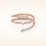 0.35 TCW Round Shaped Moissanite Spiral Wedding Band