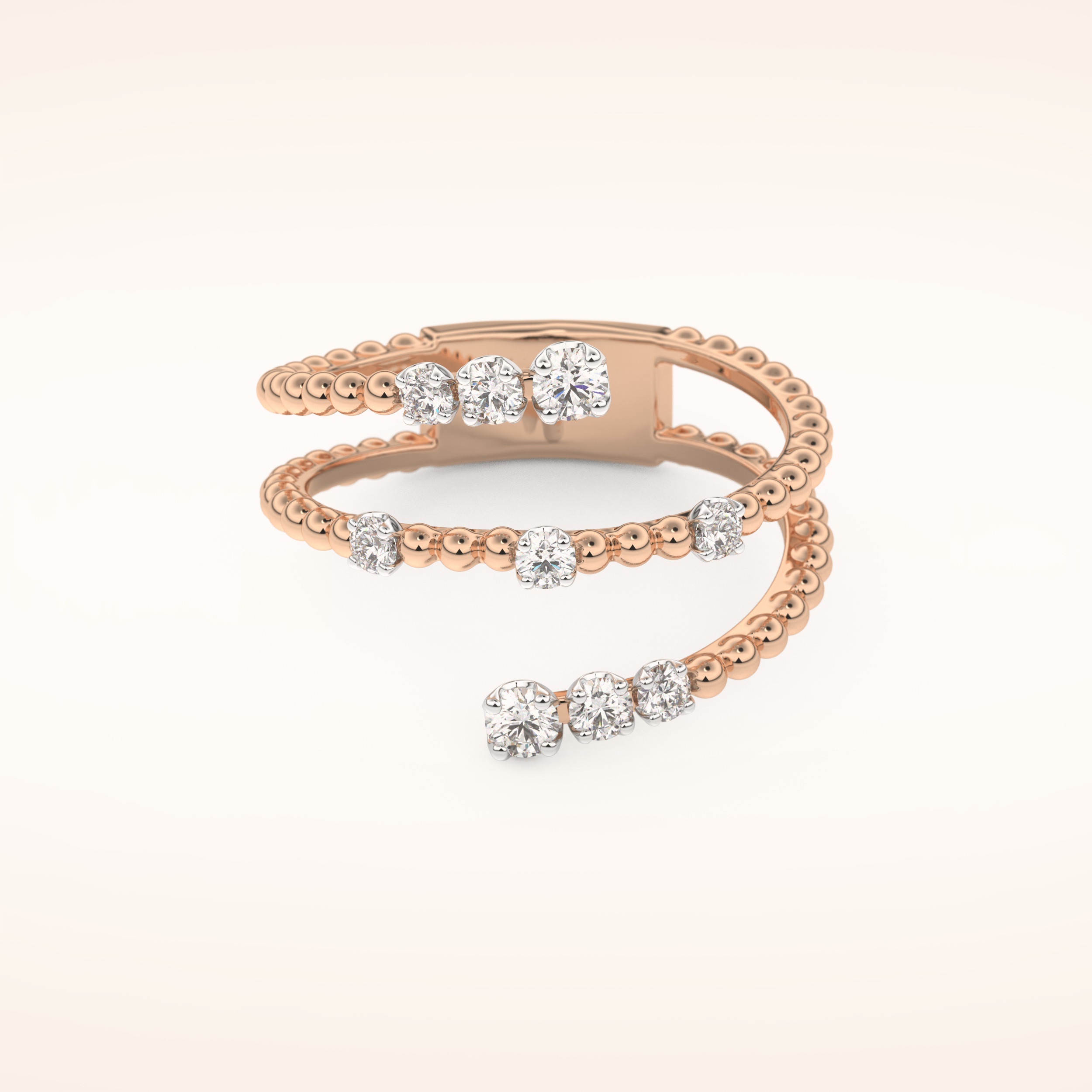0.35 TCW Round Shaped Moissanite Spiral Wedding Band