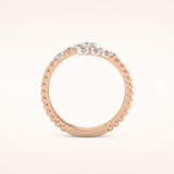 0.35 TCW Round Shaped Moissanite Spiral Wedding Band