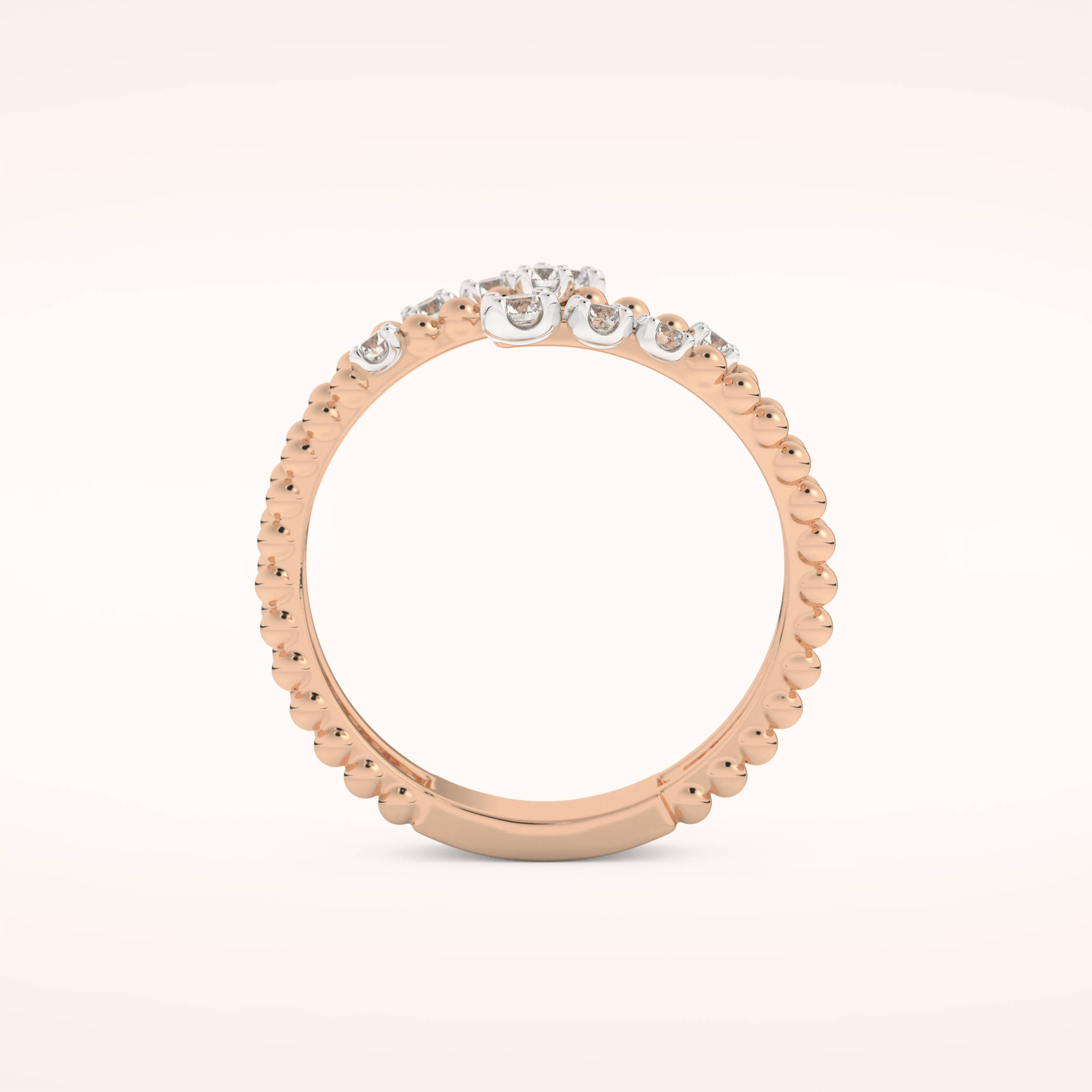0.35 TCW Round Shaped Moissanite Spiral Wedding Band