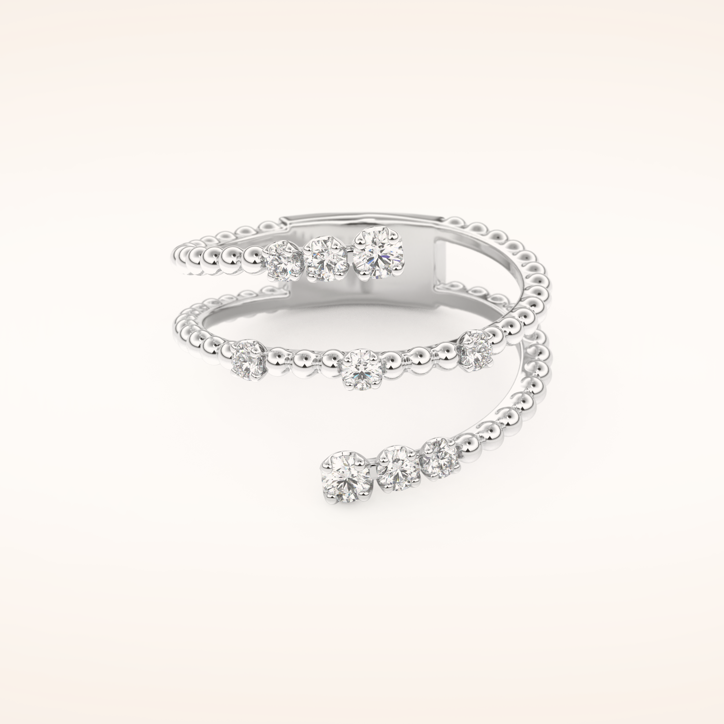 0.35 TCW Round Shaped Moissanite Spiral Wedding Band