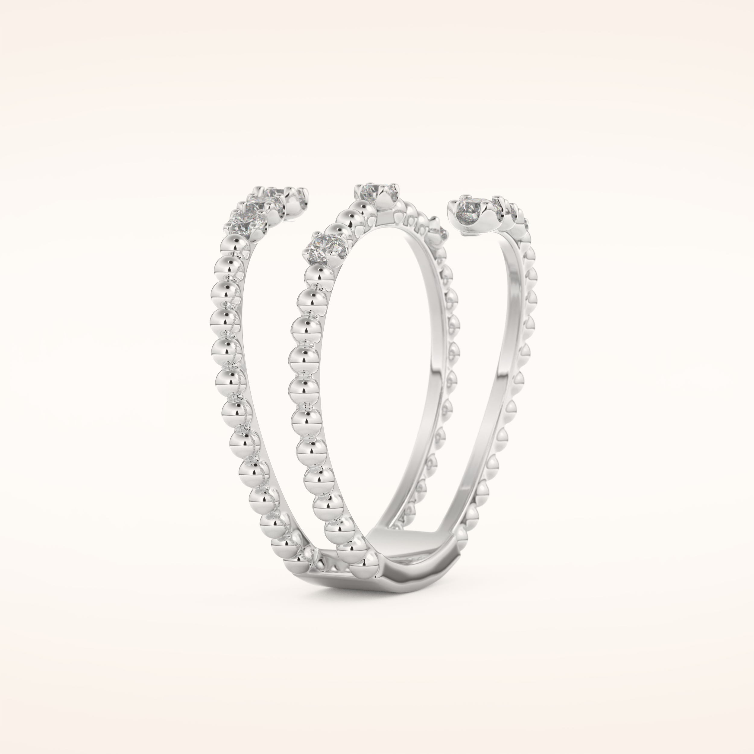 0.35 TCW Round Shaped Moissanite Spiral Wedding Band