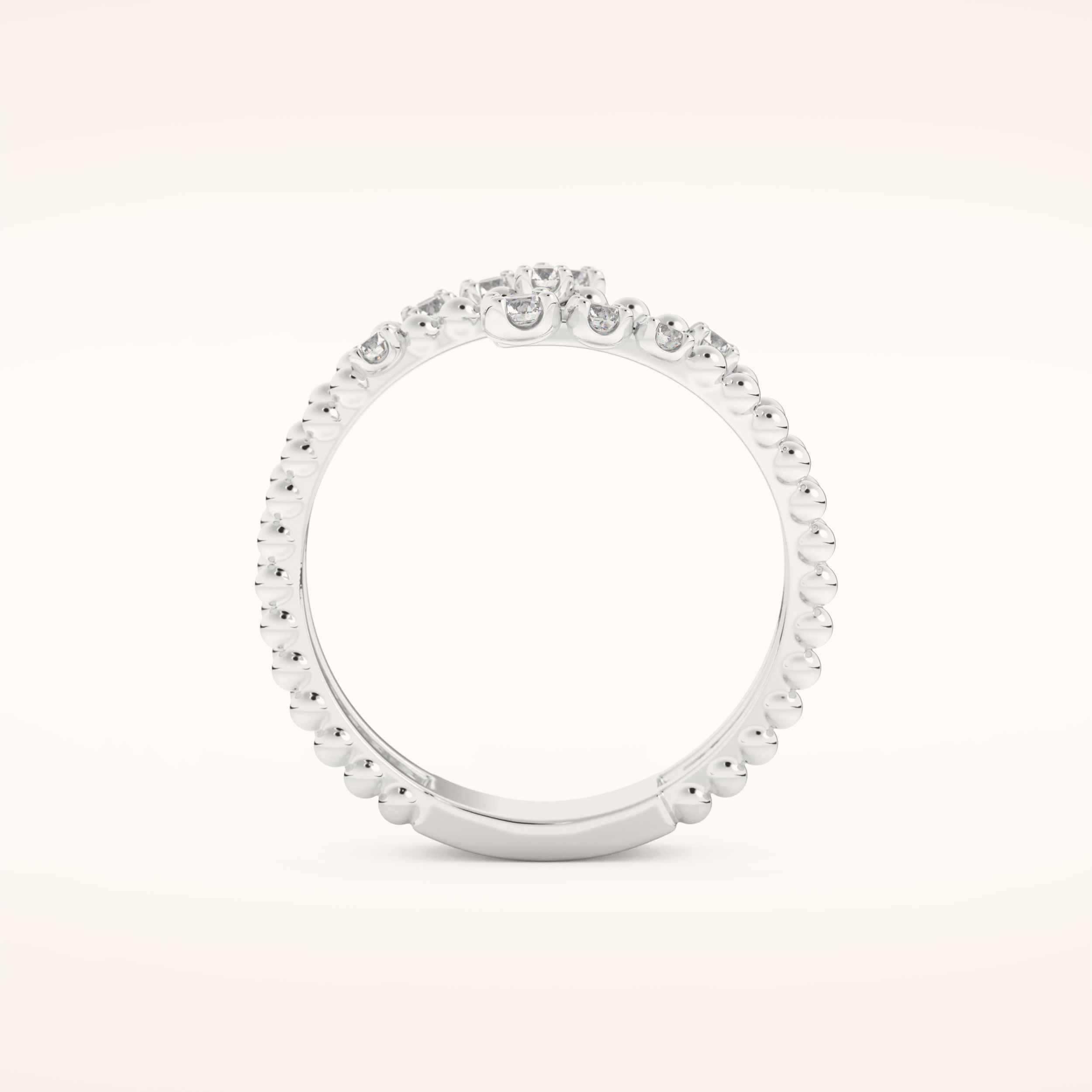 0.35 TCW Round Shaped Moissanite Spiral Wedding Band