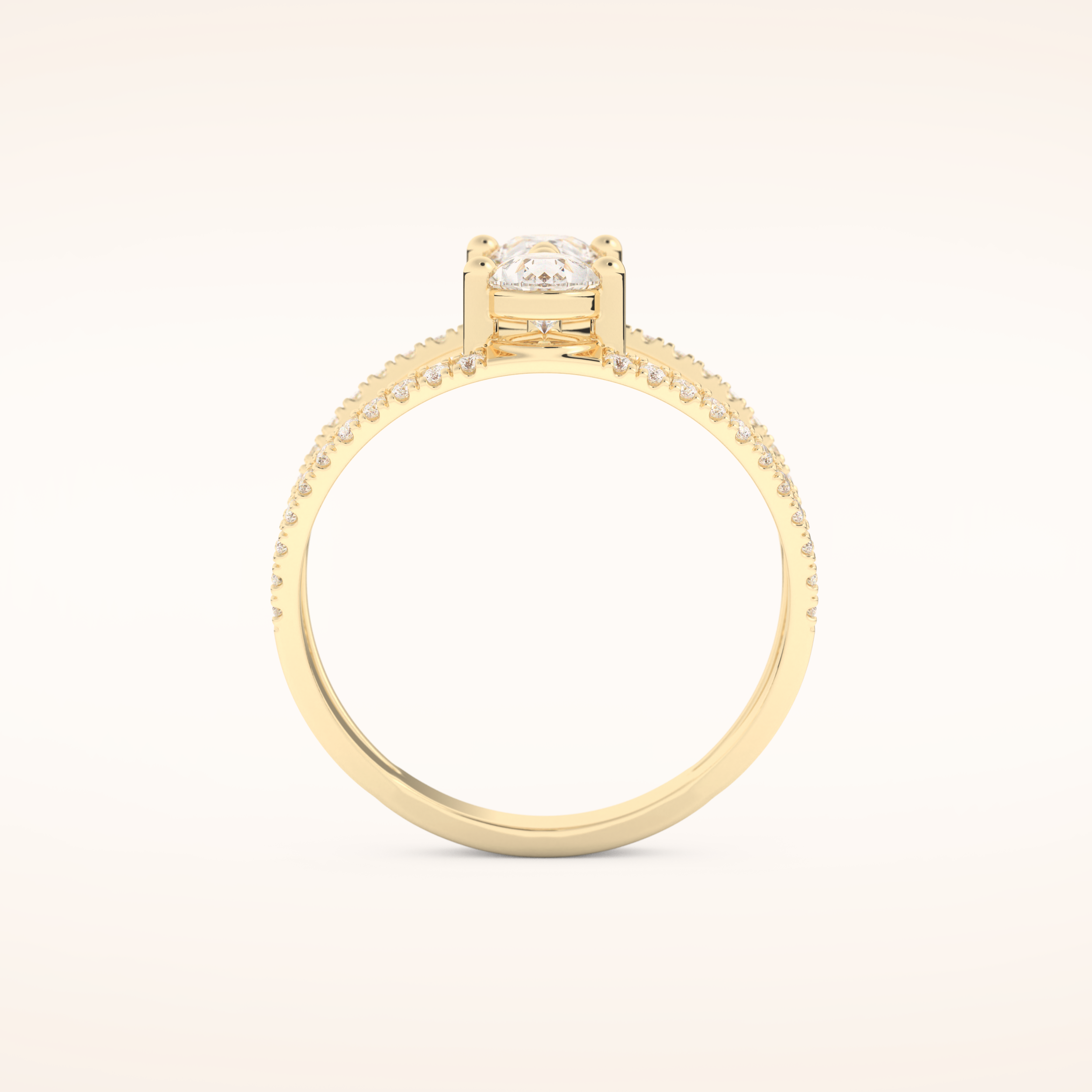 0.71 CT Pear Shaped Toi Et Moi Pave Moissanite Engagement Ring