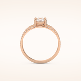 0.71 CT Pear Shaped Toi Et Moi Pave Moissanite Engagement Ring