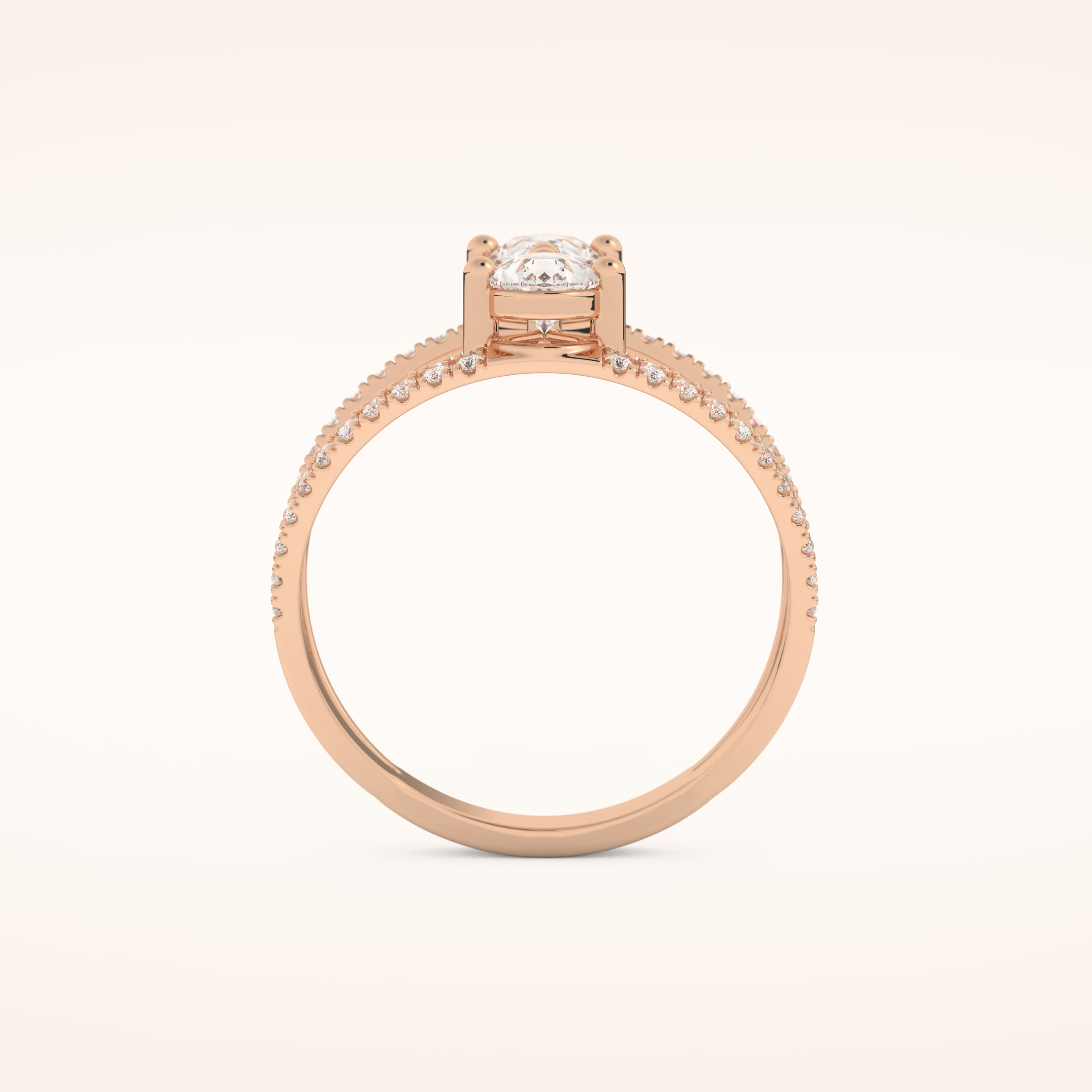 0.71 CT Pear Shaped Toi Et Moi Pave Moissanite Engagement Ring