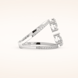 0.71 CT Pear Shaped Toi Et Moi Pave Moissanite Engagement Ring