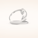 0.71 CT Pear Shaped Toi Et Moi Pave Moissanite Engagement Ring