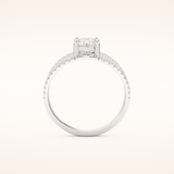 0.71 CT Pear Shaped Toi Et Moi Pave Moissanite Engagement Ring