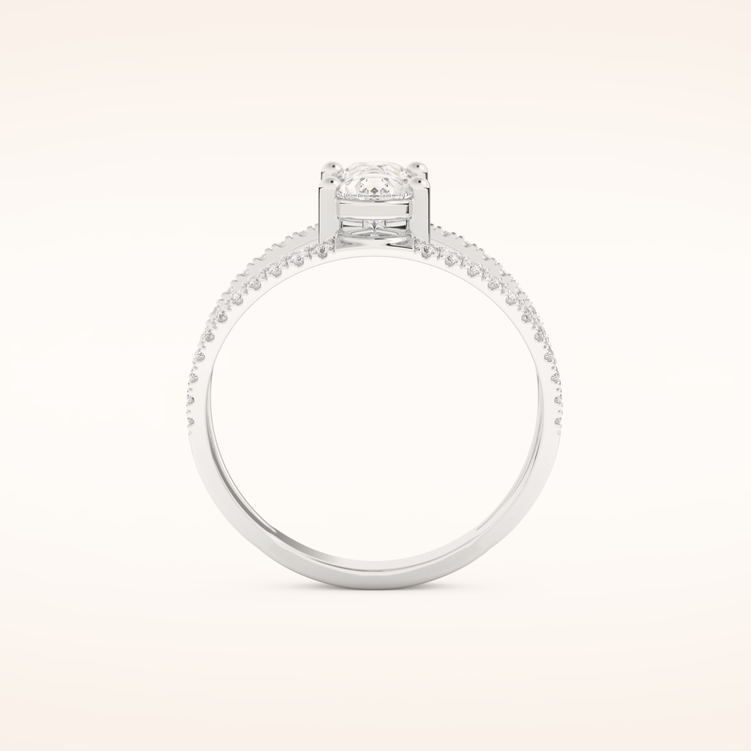 0.71 CT Pear Shaped Toi Et Moi Pave Moissanite Engagement Ring