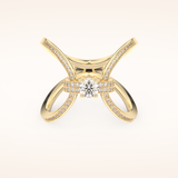 0.25 CT Round Shaped Double Curved Shank Moissanite Engagement Ring