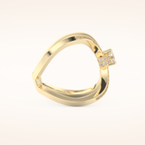 0.25 CT Round Shaped Double Curved Shank Moissanite Engagement Ring