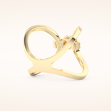 0.25 CT Round Shaped Double Curved Shank Moissanite Engagement Ring