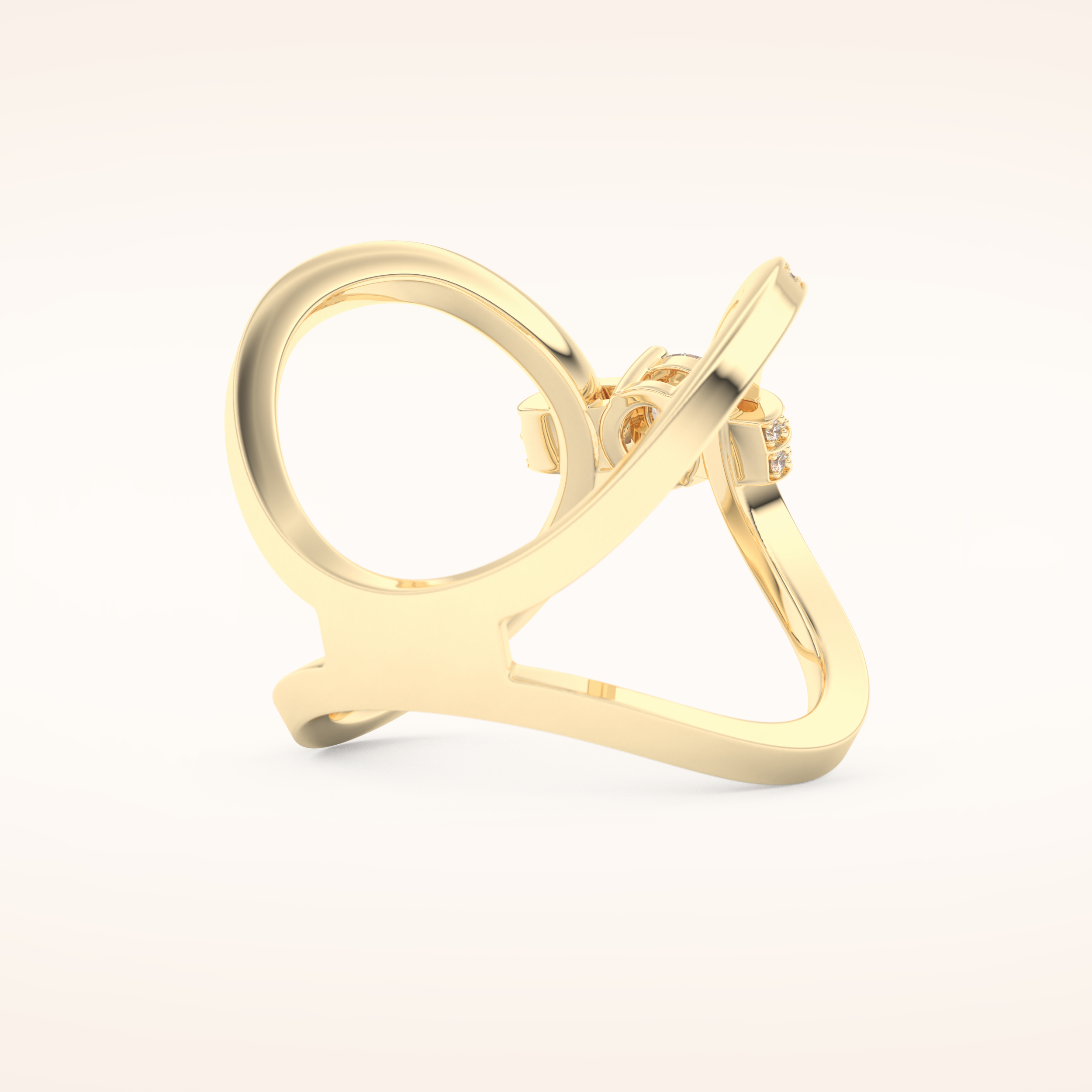 0.25 CT Round Shaped Double Curved Shank Moissanite Engagement Ring