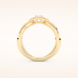 0.25 CT Round Shaped Double Curved Shank Moissanite Engagement Ring