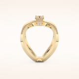 0.25 CT Round Shaped Double Curved Shank Moissanite Engagement Ring
